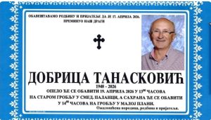 Preminuo Dobrica Tanasković (1948–2026) - Palanka info
