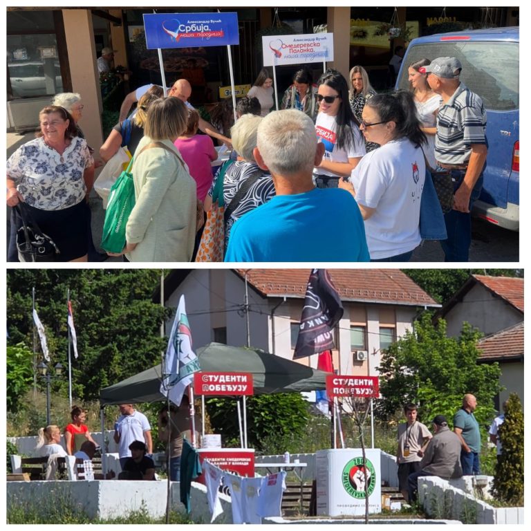 SLIKA KOJA SVE GOVORI: Gužva i razgovori na štandu SNS, a evo šta se dešavalo kod opozicije - Palanka info