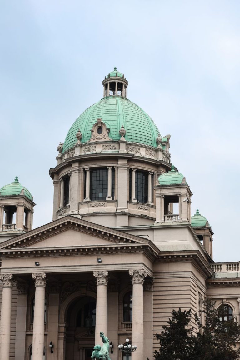 architectural view of the national assembly in belgrade